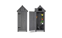 Slickblue Double Slope Top Fir Courtyard Storage Room for Durable and Organized Outdoor Storage