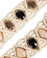 Sam Edelman Women's Boho Macrame Stone Embellished Belt