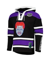 Freeze Max Men's Black/Purple Are You Afraid of the Dark Scare Squad Monster Horror Lace-Up Hoodie