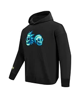 Freeze Max Men's Black Rick And Morty Rockstar Loose Fit Pullover Hoodie