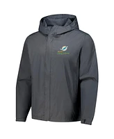 Dunbrooke Men's Graphite Miami Dolphins Tropic Waterproof Packable Full-Zip Hoodie Jacket