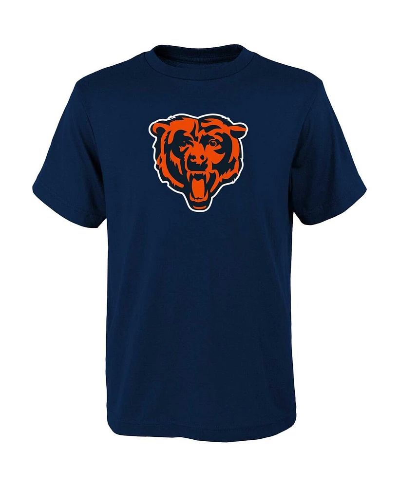 Outerstuff Big Boys and Girls Navy Chicago Bears Primary Logo T-Shirt