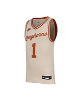 Nike Big Boys and Girls 1 Natural Texas Longhorns Retro Replica Basketball Jersey