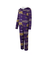 Concepts Sport Women's Purple Baltimore Ravens Roadway Allover Print Microfleece Full-Zip Union Suit