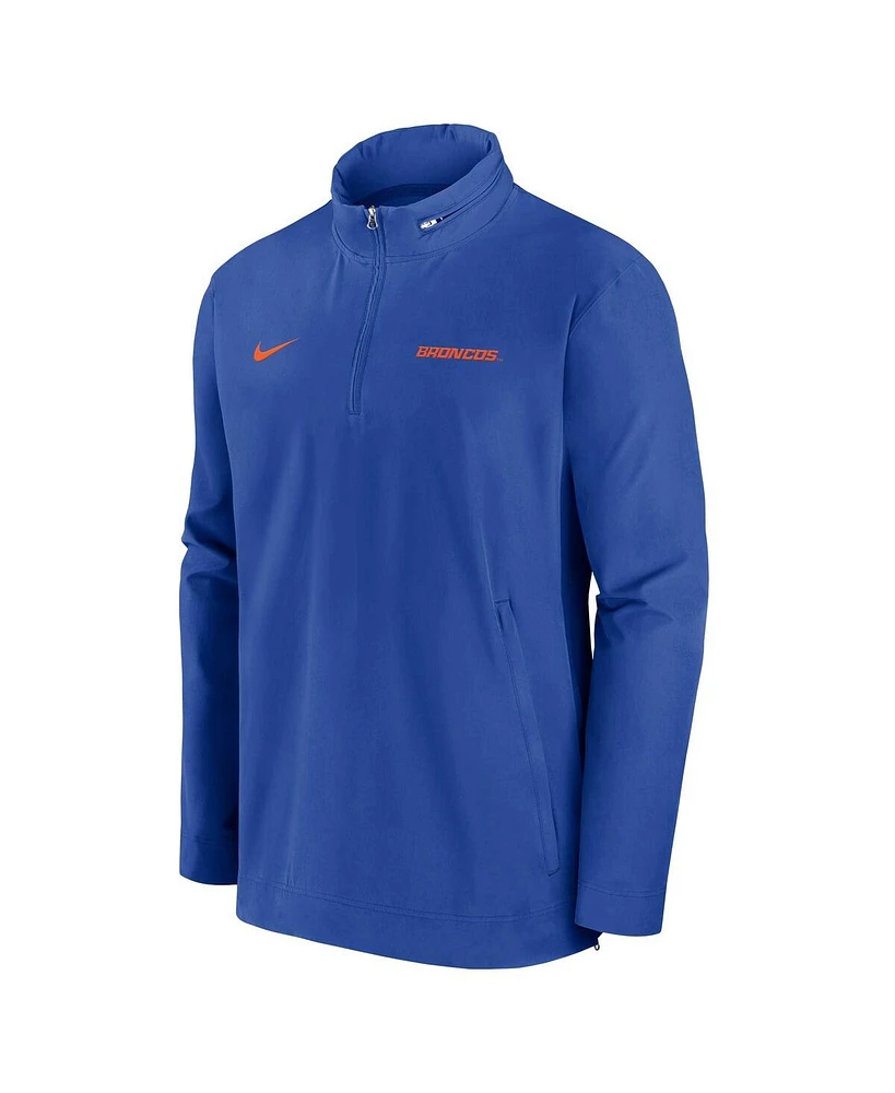 Nike Men's Royal Boise State Broncos 2024 Sideline Coach Quarter-Zip Hoodie Jacket