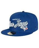 New Era Men's Royal Toronto Blue Jays Script Sided 59FIFTY Fitted Hat