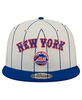 New Era Men's White New York Mets Jersey Pinstripe 9FIFTY Snapback Hat