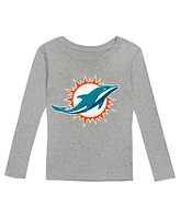 Outerstuff Preschool Heather Gray Miami Dolphins Long Sleeve T-Shirt and Pants Sleep Set