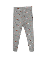 Outerstuff Big Boys and Girls Denver Broncos Long Sleeve T-Shirt and Pants Sleep Set