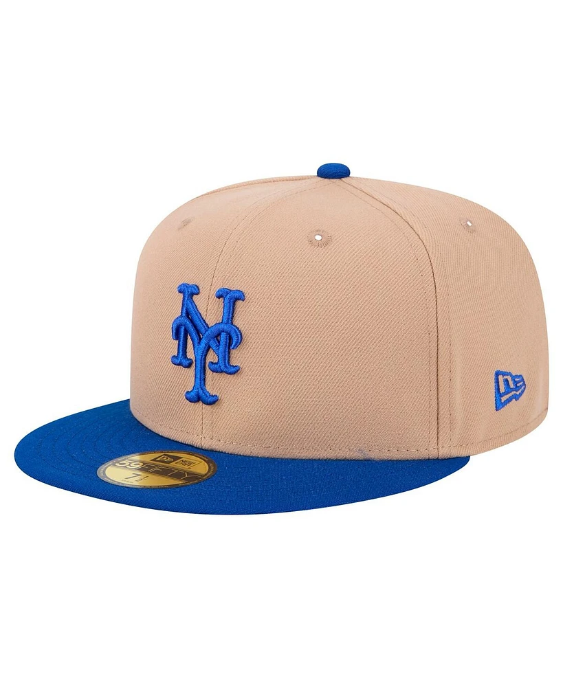 New Era Men's Khaki York Mets 59FIFTY Fitted Hat