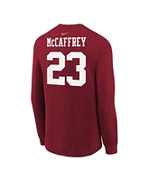 Nike Big Boys and Girls Christian McCaffrey Scarlet San Francisco 49ers Player Name Number Long Sleeve T-Shirt