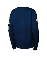 Mitchell & Ness Big Boys and Girls Navy Dallas Mavericks Hardwood Classics All Over Long Sleeve T-Shirt