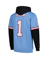 Mitchell & Ness Men's Warren Moon Light Blue Houston Oilers Player Name Number Hoodie Legacy Jersey