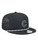 New Era Men's Black Chicago Cubs Laser Cut 9FIFTY Snapback Hat