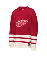 Mitchell & Ness Big Boys and Girls Red Detroit Wings Chainstitch Heavyweight Long Sleeve Top