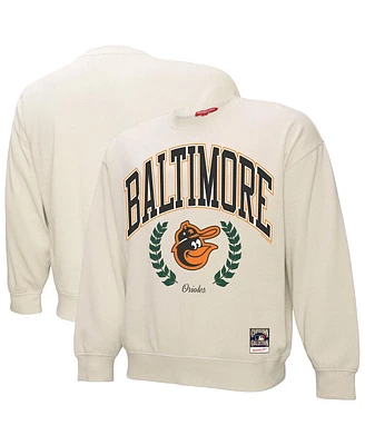 Mitchell & Ness Women's Cream Baltimore Orioles Cooperstown Collection Laurel Pullover Sweatshirt