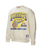 Mitchell & Ness Women's Cream Denver Nuggets Brush Bucket Pullover Sweatshirt