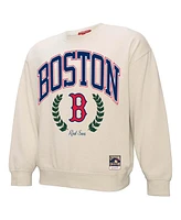 Mitchell & Ness Women's Cream Boston Red Sox Cooperstown Collection Laurel Pullover Sweatshirt