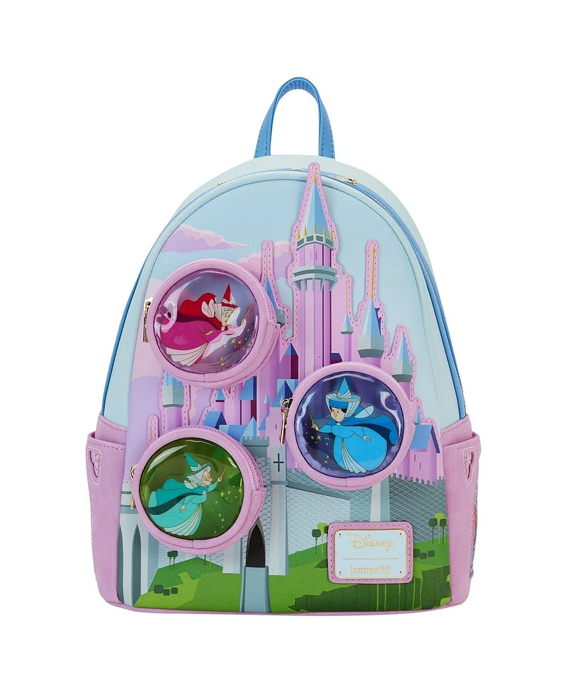 Loungefly Sleeping Beauty Stained Glass Castle Mini Backpack