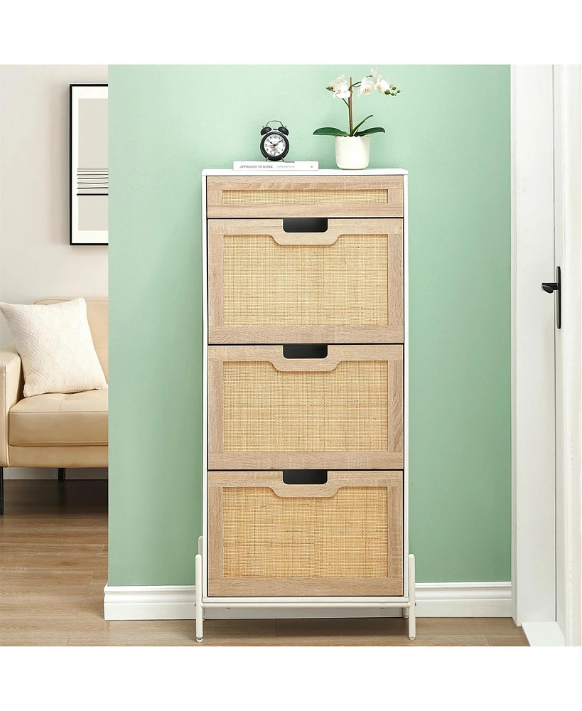 gaomon Rattan Shoe Storage Cabinet