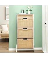 gaomon Rattan Shoe Storage Cabinet