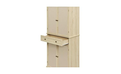 Slickblue 4 Door Cabinet with 1 Drawer, with 4 Adjustable Inner Shelves, Storage Cabinet