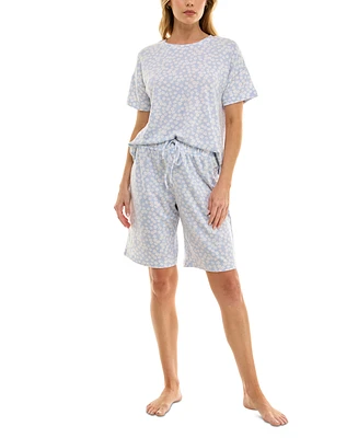 Roudelain Women's Printed Butter-Knit Bermuda Pajama Set