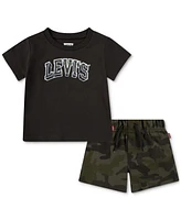 Levi's Baby 2-Pc. Logo T-Shirt & Camo Shorts Set