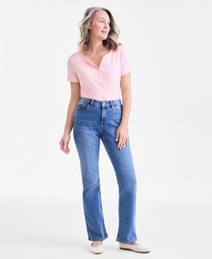 Style Co Womens Mid Rise Curvy Bootcut Jeans Regular Short Long Lengths 2p 28w Created For Macys