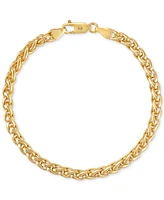 Esquire Men's Jewelry 2-Pc. Set Wheat Link Chain Necklace & Matching Bracelet, Sterling Silver or 14k Gold-plated Silver, Exclusively
