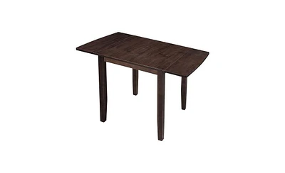 3-Piece Wood Drop Leaf Breakfast Nook Dining Table Set with 2 X-back Chairs for Small Places