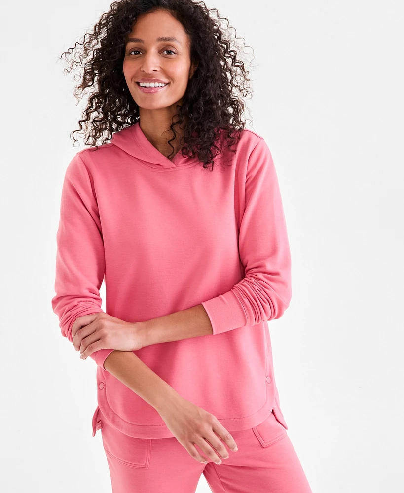 Style & Co Women's Side-Snap Fleece Hoodie, Exclusively at Macy's