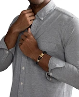 Esquire Men's Jewelry Black Cord Toggle Bracelet in Gold-Tone Ion-Plated Stainless Steel, Exclusively at Macy's