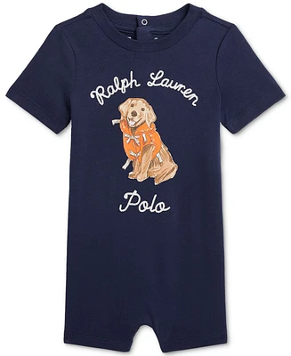 Polo Ralph Lauren Baby Jersey Dog-Print Shortall