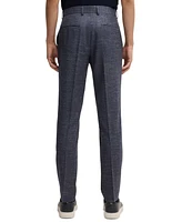 Boss by Hugo Men's Patterned Wool Blend Slim-Fit Trousers