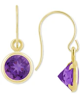 Macy's Created Sapphire Oval Stud Earrings (1-1/2 ct. t.w.) 10k Yellow Gold (Also Additional Gemstones)