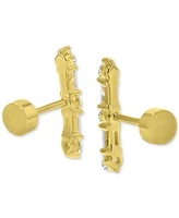 Mixed Cubic Zirconia Bar Stud Earrings (5/8 ct. t.w.) in 14k Gold-Plated Sterling Silver
