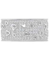 Heart Detail Cubic Zirconia Band Ring (2-1/5 ct. t.w.) Sterling Silver
