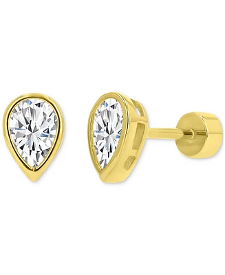 Cubic Zirconia Pear-Shape Stud Earrings (1-1/2 ct. t.w.) in 14k Gold-Plated Sterling Silver