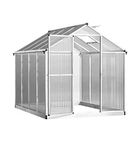 Slickblue 8ftx 6ft Walk-In Polycarbonate Greenhouse with Roof Vent -As ( Amazon Shipping)(Prohibited by WalMart)