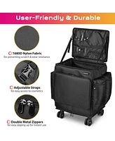 Byootique Rolling Makeup Train Case w/ Backpack Travel Barber Cosmetic Storage