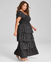 And Now This Trendy Plus Tiered Floral Maxi Dress, Exclusively at Macy's