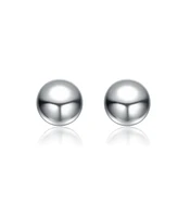 GiGiGirl Sterling Silver White Gold Plated Round Ball Stud Earrings