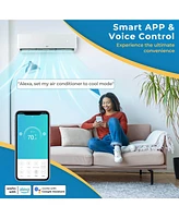 18K Btu 2 Zone 12K Btu 22 SEER2 Mini Split Air Conditioner Work with Alexa