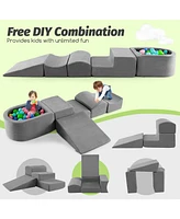 5PCS Climb and Crawl Playset with Ball Pit for Kids Zippers Playroom