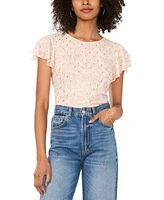 Vince Camuto Women's Crew-Neck Ruffle-Short-Sleeve Top