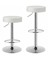 Gymax 4PCS Adjustable Swivel Bar Stool Pu Leather Kitchen Counter Bar Chairs
