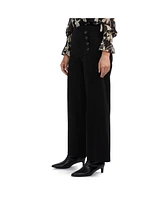 Ellen Tracy Women's Wide Leg Pant with Button Detail