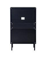 Slickblue 2 buckets with a drawstring, rattan face, iron high foot shoe cabinet