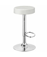 Gymax 2PCS Adjustable Swivel Bar Stool Pu Leather Kitchen Counter Bar Chairs